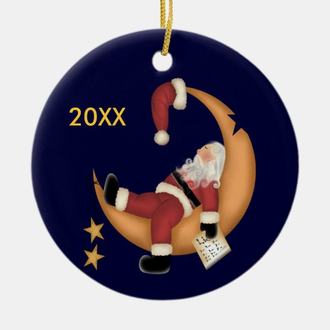 Santa Asov på Måne Keepsakes Ornament (Framsidan)