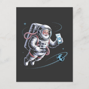 Santa Astronaut med Spacesuit Festive-jul Helg Vykort