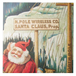 Santa at the North Pole Trådlösa Company Kakelplatta