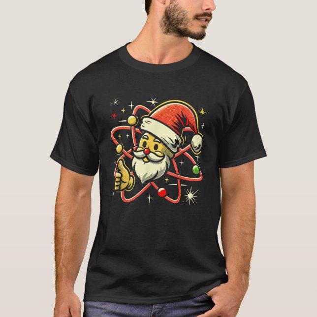Santa Atom-julthummen Uppåtstrålande kärnkraft F T Shirt (Framsida)