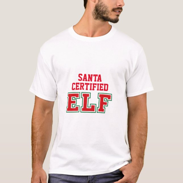 Santa Auktoriserad Elf T Shirt (Framsida)