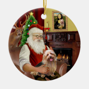 Santa - Australian Terrier Julgransprydnad Keramik