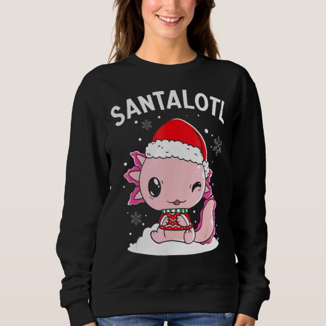 Santa Axolotl Amphibian Merry Christman Xmas Day A T Shirt (Framsida)
