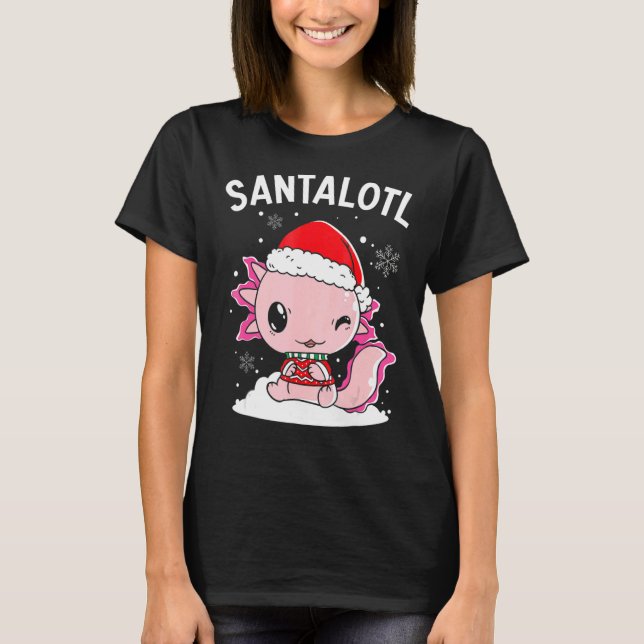 Santa Axolotl Amphibian Merry Christman Xmas Day A T Shirt (Framsida)