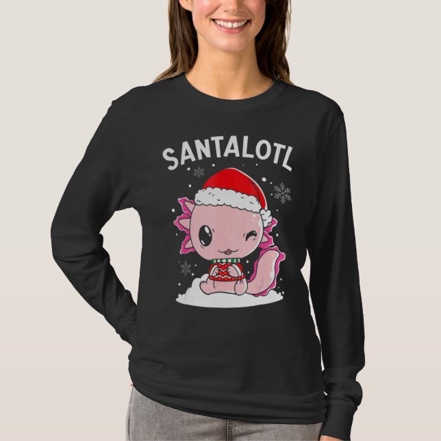 Santa Axolotl Amphibian Merry Christman Xmas Day A T Shirt (Framsida)
