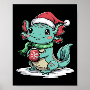 Santa Axolotl Animal Lover Winter Vibe jul P Poster