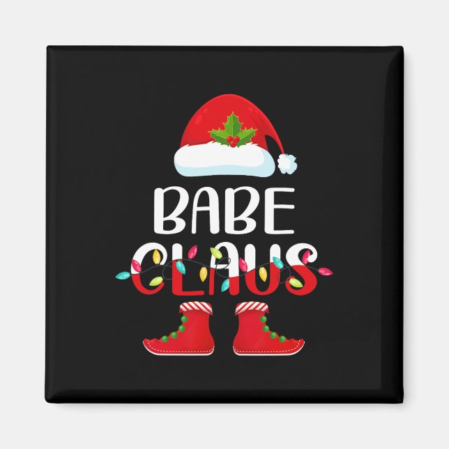 Santa Babe Claus Elf Matching Family Group Christm Magnet (Framsidan)