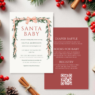 Santa Baby All in One Bow Vinter Baby Shower Inbjudningar