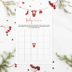 Santa Baby Baby Shower Bingo Spelaktivitet