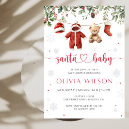 Santa Baby Baby Shower-fest Inbjudningar