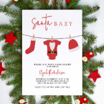 Santa Baby Baby Shower jul Clothesline