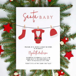 Santa Baby Baby Shower jul Clothesline Inbjudningar