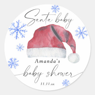 Santa Baby - baby shower Runt Klistermärke