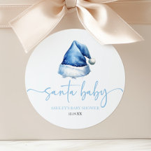 Santa Baby blue Hat-Helgdag Baby Shower