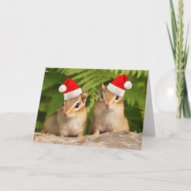 Santa Baby Chipmunks Card Helgkort (Framsida)