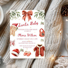 Santa Baby Christmas Baby Shower Party Inbjudningar
