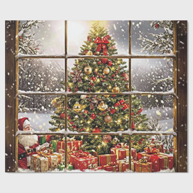 Santa Baby Christmas Baby Shower Presentpapper (Platt)