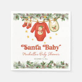 Santa Baby Christmas Clothesline Baby Shower Pappersservett