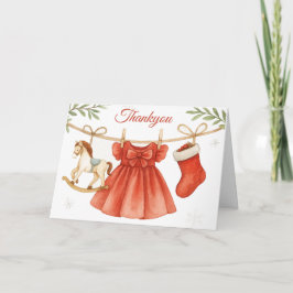 Santa Baby Christmas Clothesline Girl Baby Shower  Tack Kort