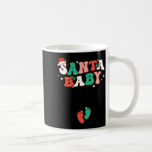 Santa Baby Christmas Pregnancy Announcement Pregna Kaffemugg (Höger)