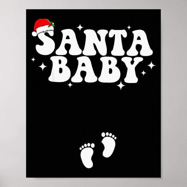 Santa Baby Christmas Pregnancy Announcement Pregna Poster (Framsidan)