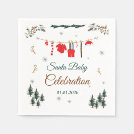 Santa Baby Christmas Themed Baby Shower Pappersservett