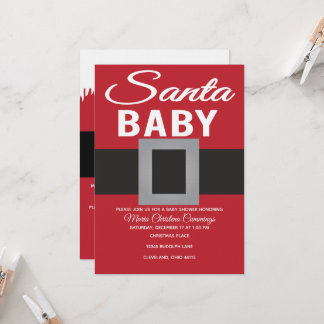 Santa Baby Christmas Time Baby Shower Inbjudningar