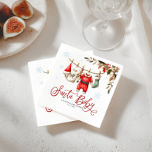 Santa Baby Christmas Vinter Baby Shower Servetter