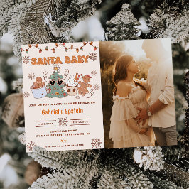 Santa Baby Cookies jul, babyskor, foto Inbjudningar