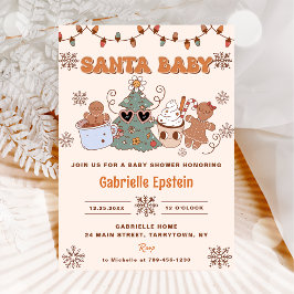 Santa Baby Cookies-julen Baby Shower Party Inbjudningar