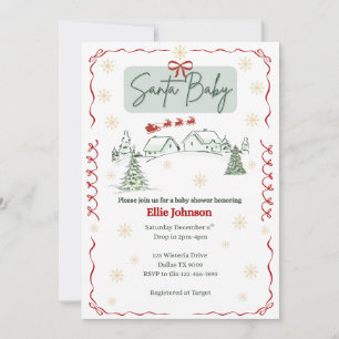 Santa Baby December Baby Shower-inbjudningar Inbjudningar