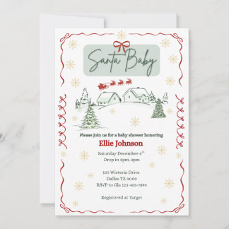 Santa Baby December Baby Shower Invitations Inbjudningar