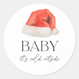 Santa Baby Det är Kallet utanför babyskor Runt Klistermärke