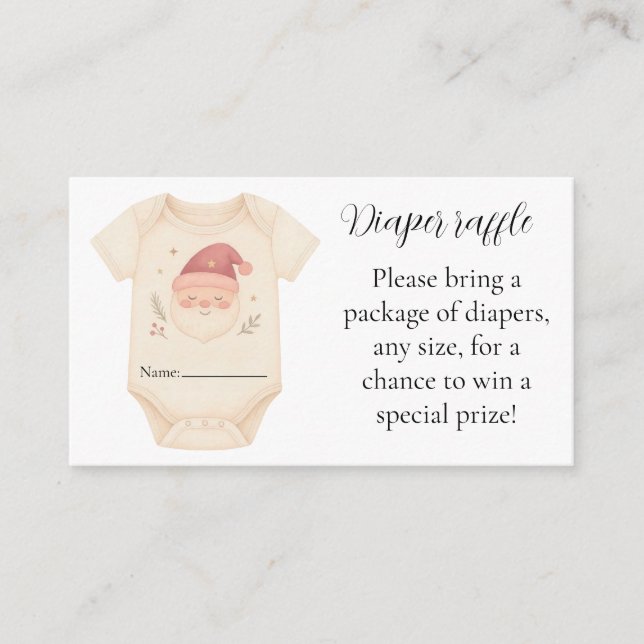 Santa Baby Diaper Raffle Card Tilläggskort (Framsida)