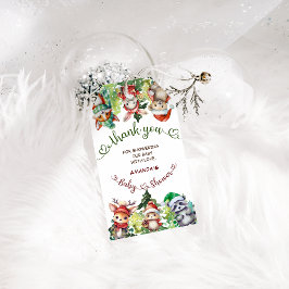 Santa Baby Djur Jul Baby Shower Presentetikett