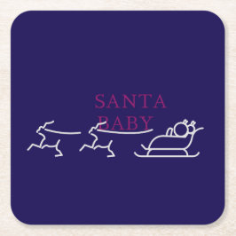 Santa Baby: Festive and Flirty Helgdag Cheer" Underlägg Papper Kvadrat