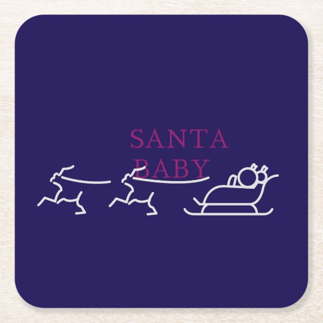 Santa Baby: Festive and Flirty Helgdag Cheer" Underlägg Papper Kvadrat (Framsidan)