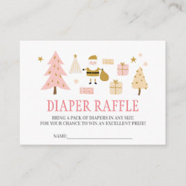 Santa Baby, Flicka Shower Diaper Raffle Tilläggskort
