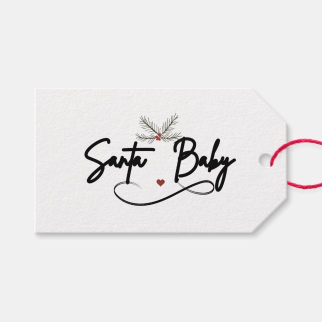 Santa Baby - Flirty Helgdag Script Presentetikett (Framsidan (Horisontell))