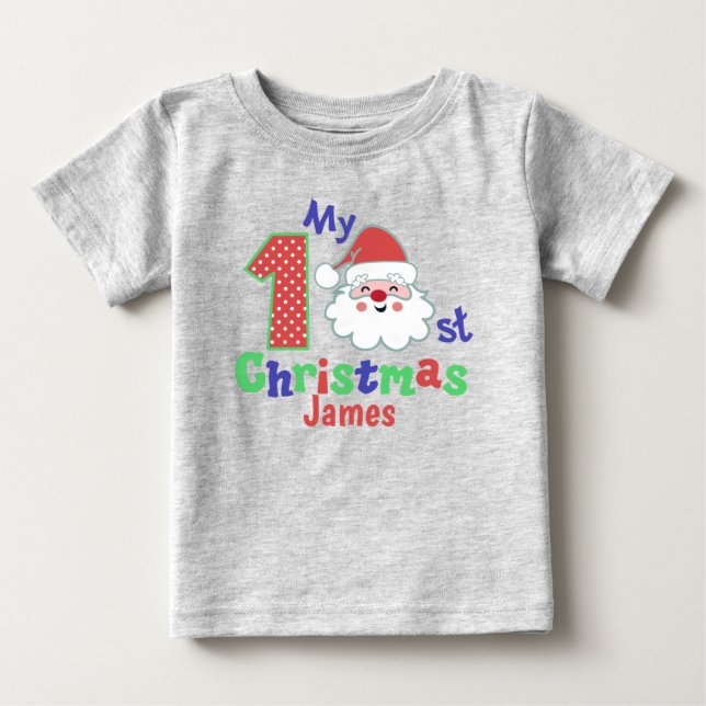 Santa Baby Första julen Personlig T-Shirt (Framsida)