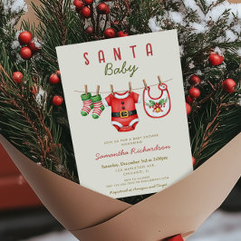 Santa Baby gender neutral Christmas baby shower Inbjudningar