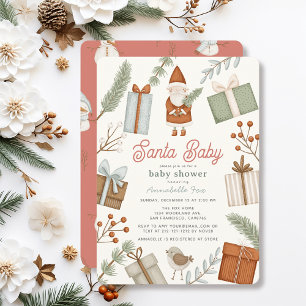 Santa Baby Gift Boxes Helgdag Baby Shower Inbjudningar
