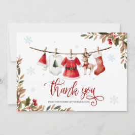 Santa Baby Girl Baby Shower Thank You Card Inbjudningar