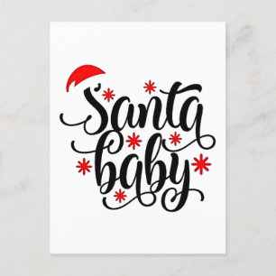 Santa Baby Graviditetsannonsering Jul Santa Inbjudan Vykort