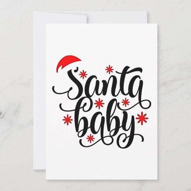 Santa Baby Graviditetsannonsering Jul Santa Inbjudningar (Framsida)