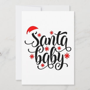 Santa Baby Graviditetsannonsering Jul Santa Julkort
