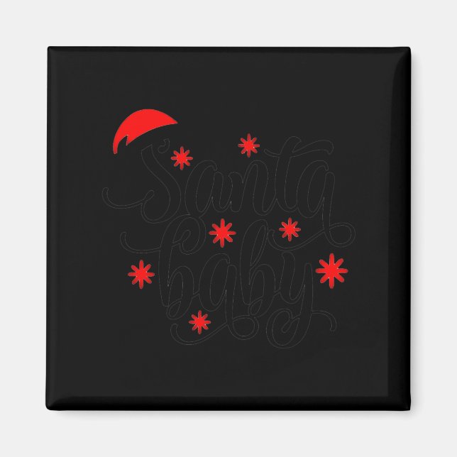 Santa Baby Graviditetsannonsering Jul Santa  Magnet (Framsidan)