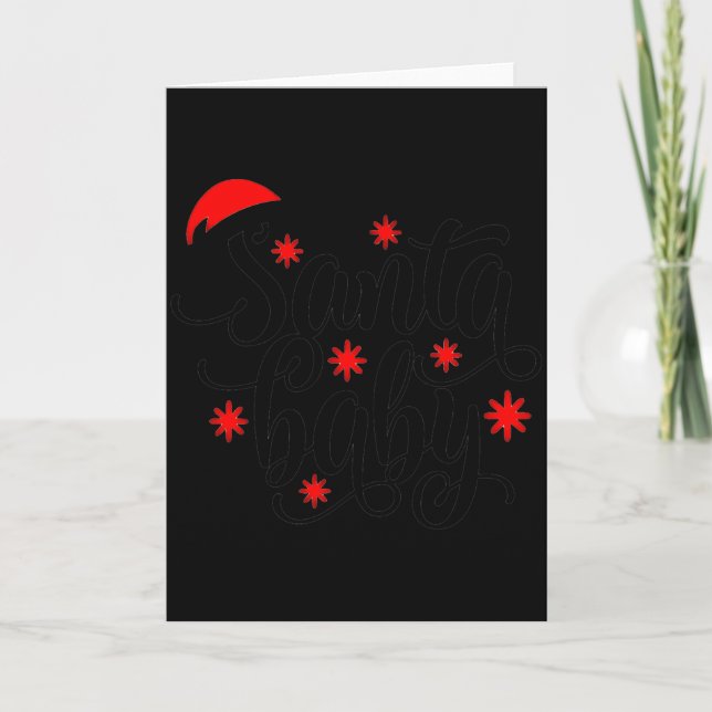 Santa Baby Graviditetsannonsering Jul Tomte  Kort (Framsida)