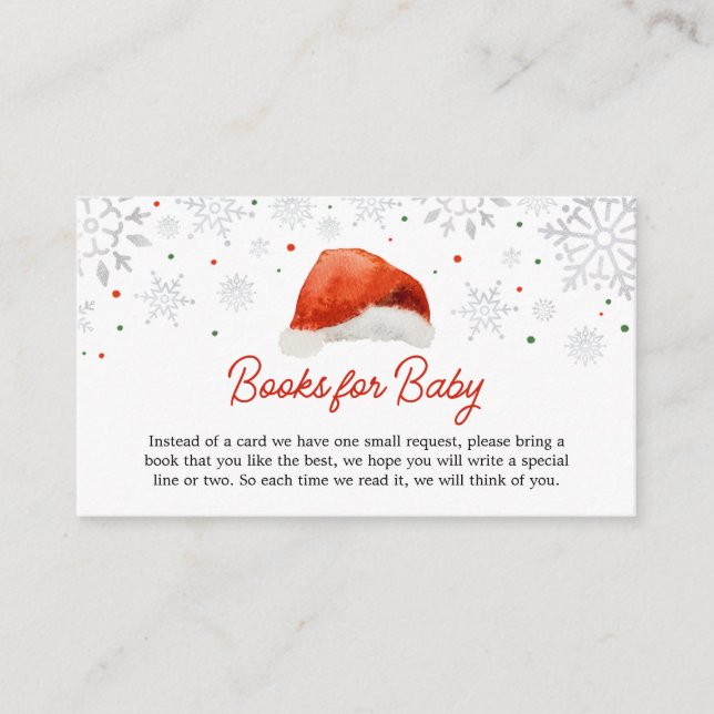 Santa Baby Hat Baby Shower Bokar för Baby Tilläggskort (Framsida)