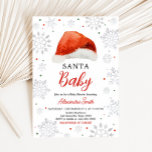 Santa Baby Hat Baby Shower Inbjudningar<br><div class="desc">Välkomna din lilla med vår hjärtliga inbjudan till jul Baby Shower Printable. Anpassa för att  glädjen med dina kära! BS578</div>